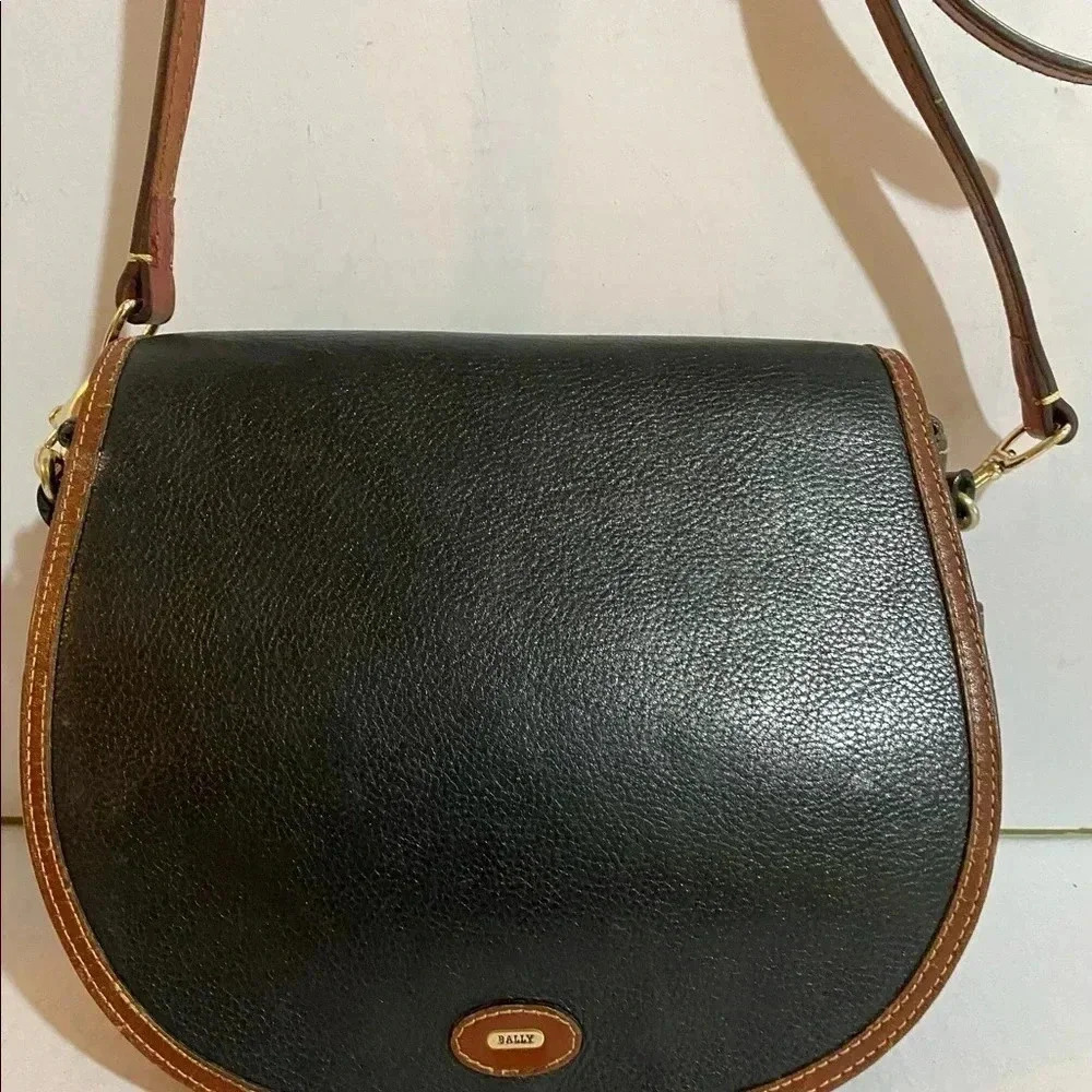Bally vintage brown black leather crossbody handbag - Picture 14 of 14